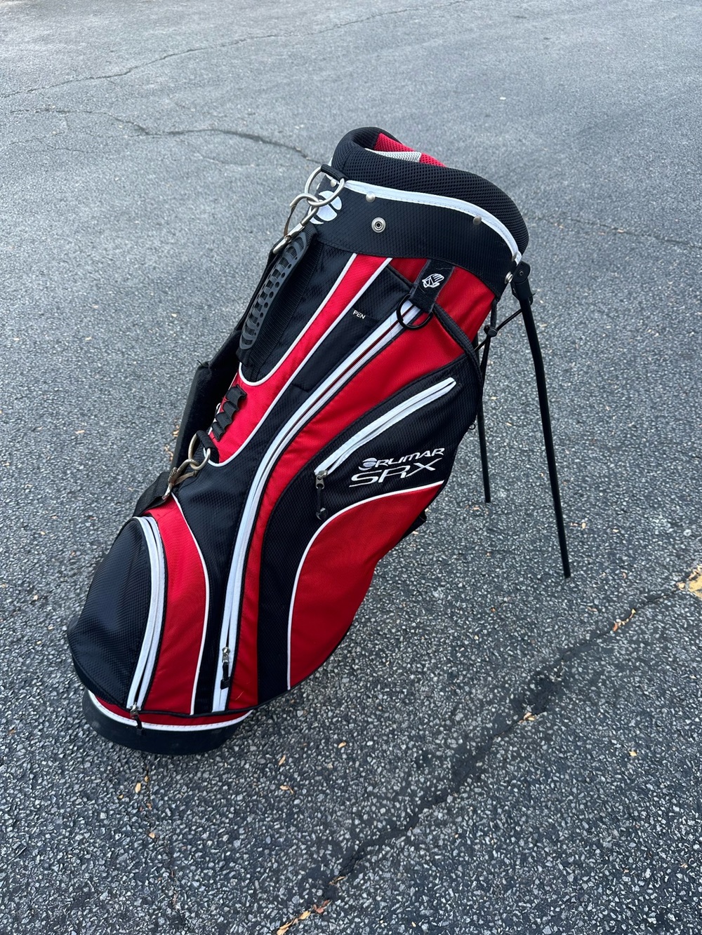 ORLIMAR SRX 6 way Red and Black unisex Golf Bag. Bag is barely used condition